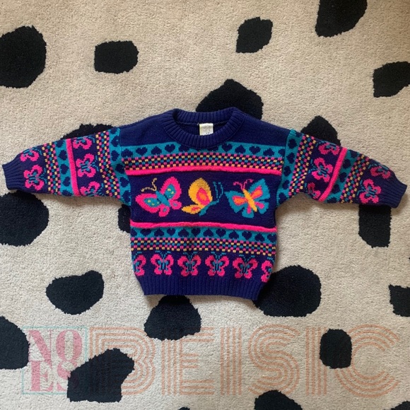 Vintage Other - Vintage Kids Butterfly Sweater